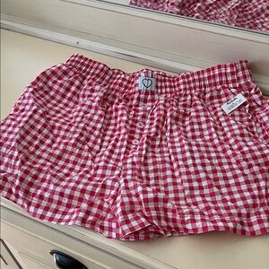 Red Gingham Women's Pajama Shorts